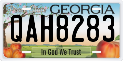 GA license plate QAH8283