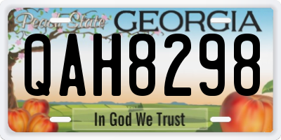 GA license plate QAH8298
