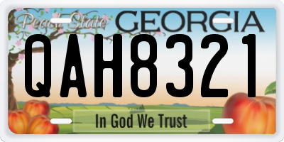 GA license plate QAH8321