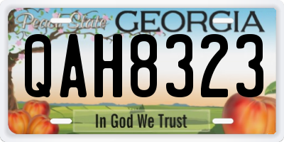 GA license plate QAH8323