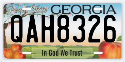 GA license plate QAH8326