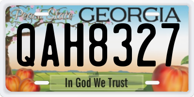 GA license plate QAH8327