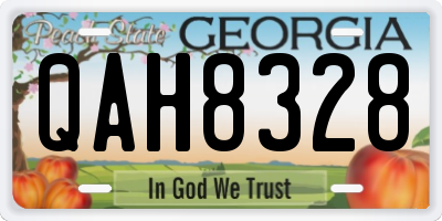 GA license plate QAH8328