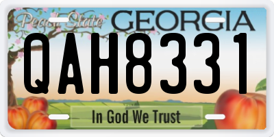 GA license plate QAH8331