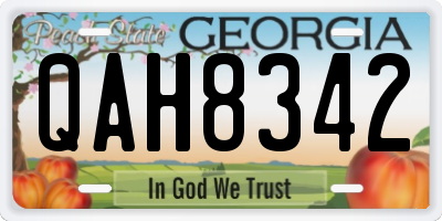 GA license plate QAH8342