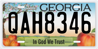 GA license plate QAH8346