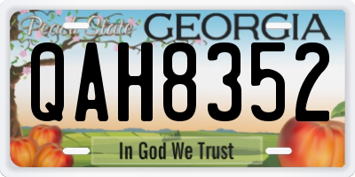 GA license plate QAH8352