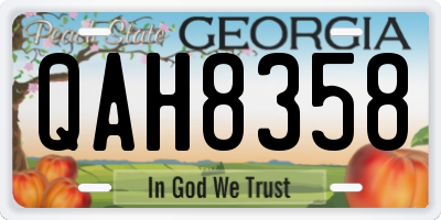 GA license plate QAH8358