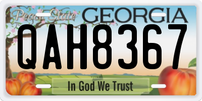 GA license plate QAH8367