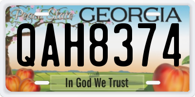 GA license plate QAH8374