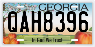 GA license plate QAH8396