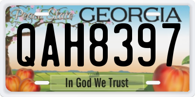 GA license plate QAH8397