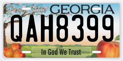 GA license plate QAH8399