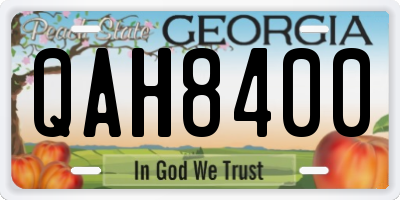 GA license plate QAH8400