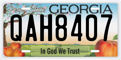 GA license plate QAH8407