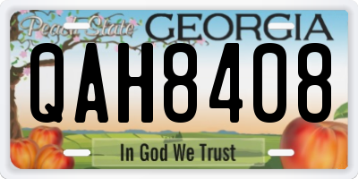 GA license plate QAH8408