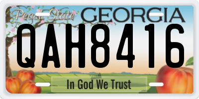 GA license plate QAH8416