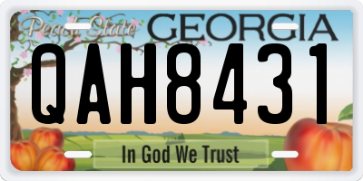 GA license plate QAH8431