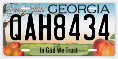 GA license plate QAH8434