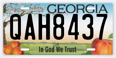 GA license plate QAH8437