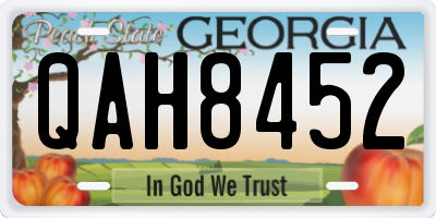 GA license plate QAH8452