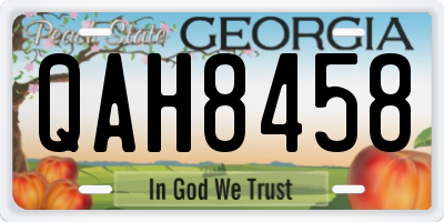 GA license plate QAH8458