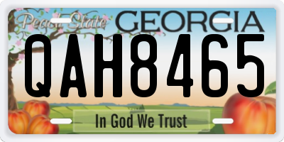 GA license plate QAH8465
