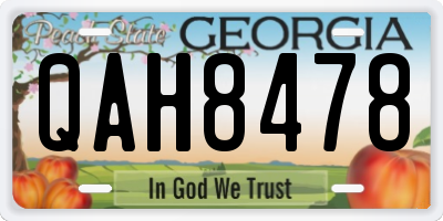 GA license plate QAH8478