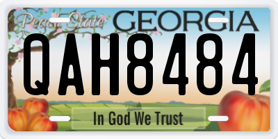 GA license plate QAH8484