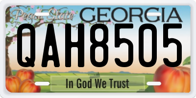 GA license plate QAH8505