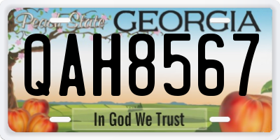 GA license plate QAH8567