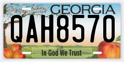 GA license plate QAH8570