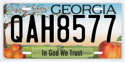 GA license plate QAH8577