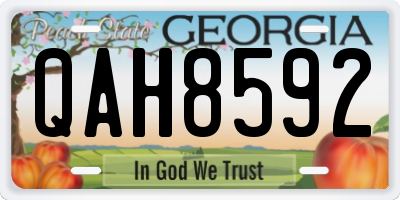 GA license plate QAH8592