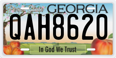 GA license plate QAH8620