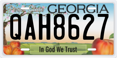 GA license plate QAH8627