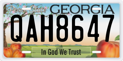 GA license plate QAH8647