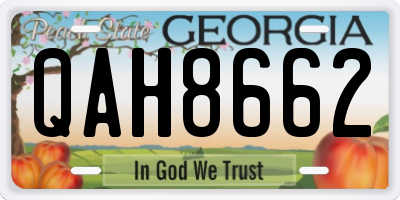 GA license plate QAH8662