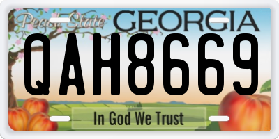GA license plate QAH8669