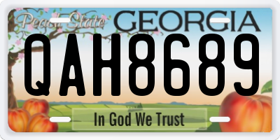 GA license plate QAH8689