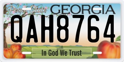 GA license plate QAH8764