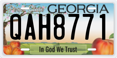 GA license plate QAH8771