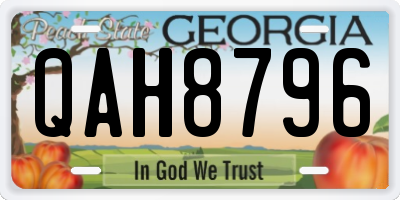 GA license plate QAH8796