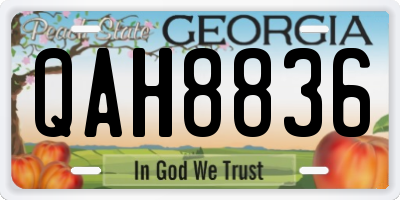 GA license plate QAH8836