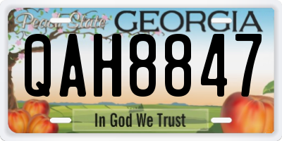 GA license plate QAH8847