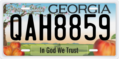 GA license plate QAH8859