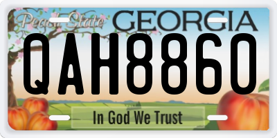 GA license plate QAH8860