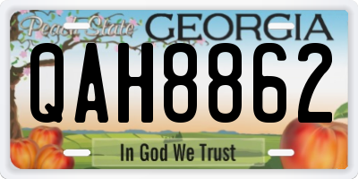GA license plate QAH8862
