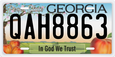 GA license plate QAH8863