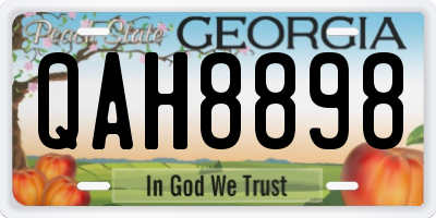 GA license plate QAH8898